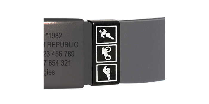 Mark Negro para cinturón de 18 mm color