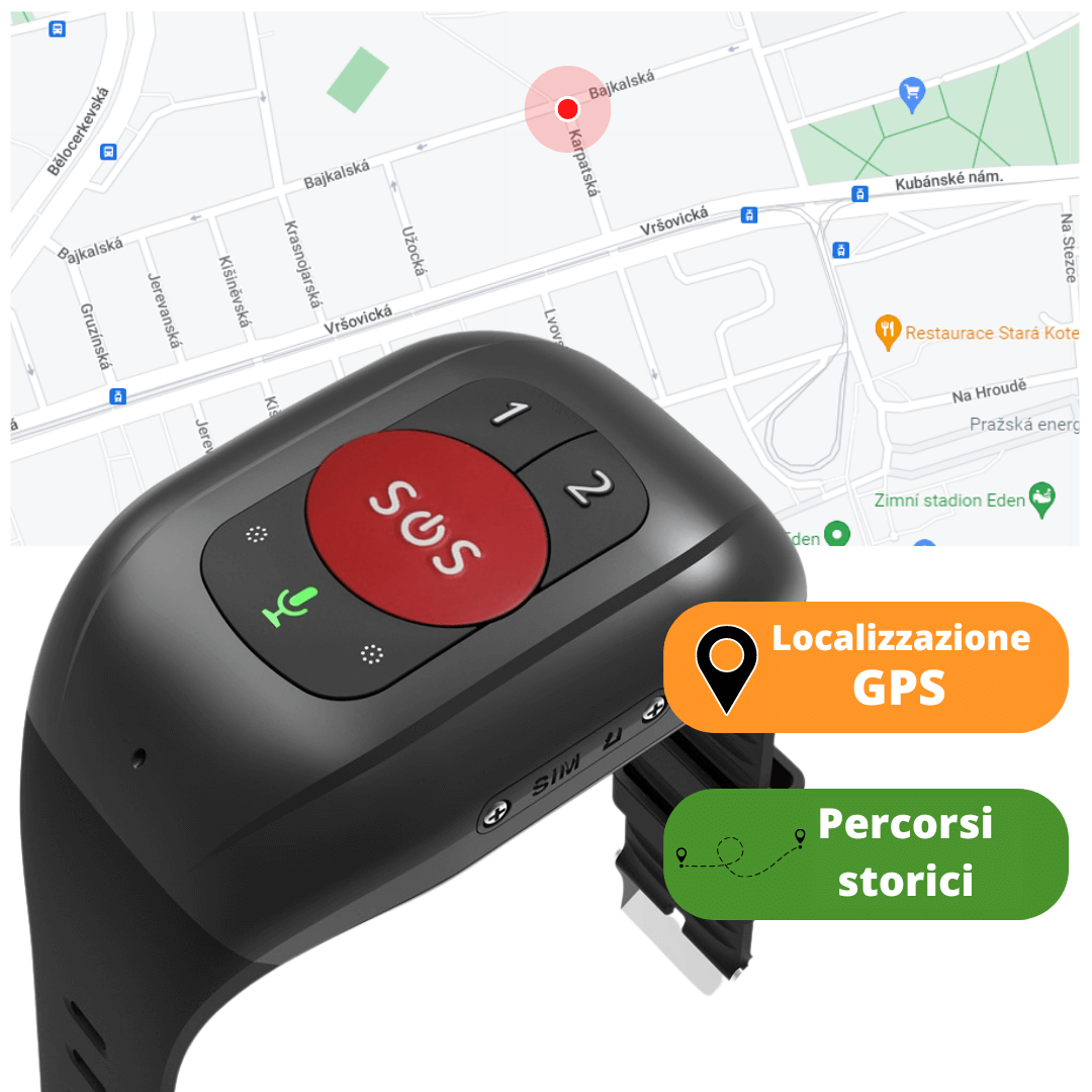 Orologio localizzatore braccialetto satellitare gps anti rapina sequestro  via cellulare - 100Privacy